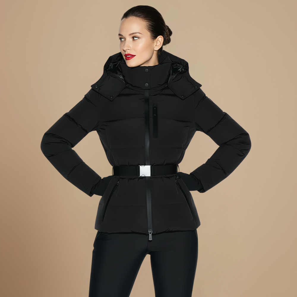 Thick Puffer Coat Long Belted Winter Jacket Fashion Grand