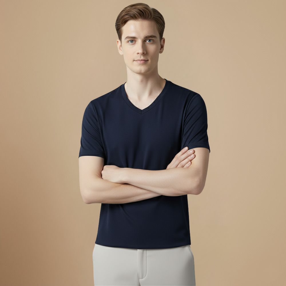 Men’s V Neck Cotton T-Shirt Fashion Grand