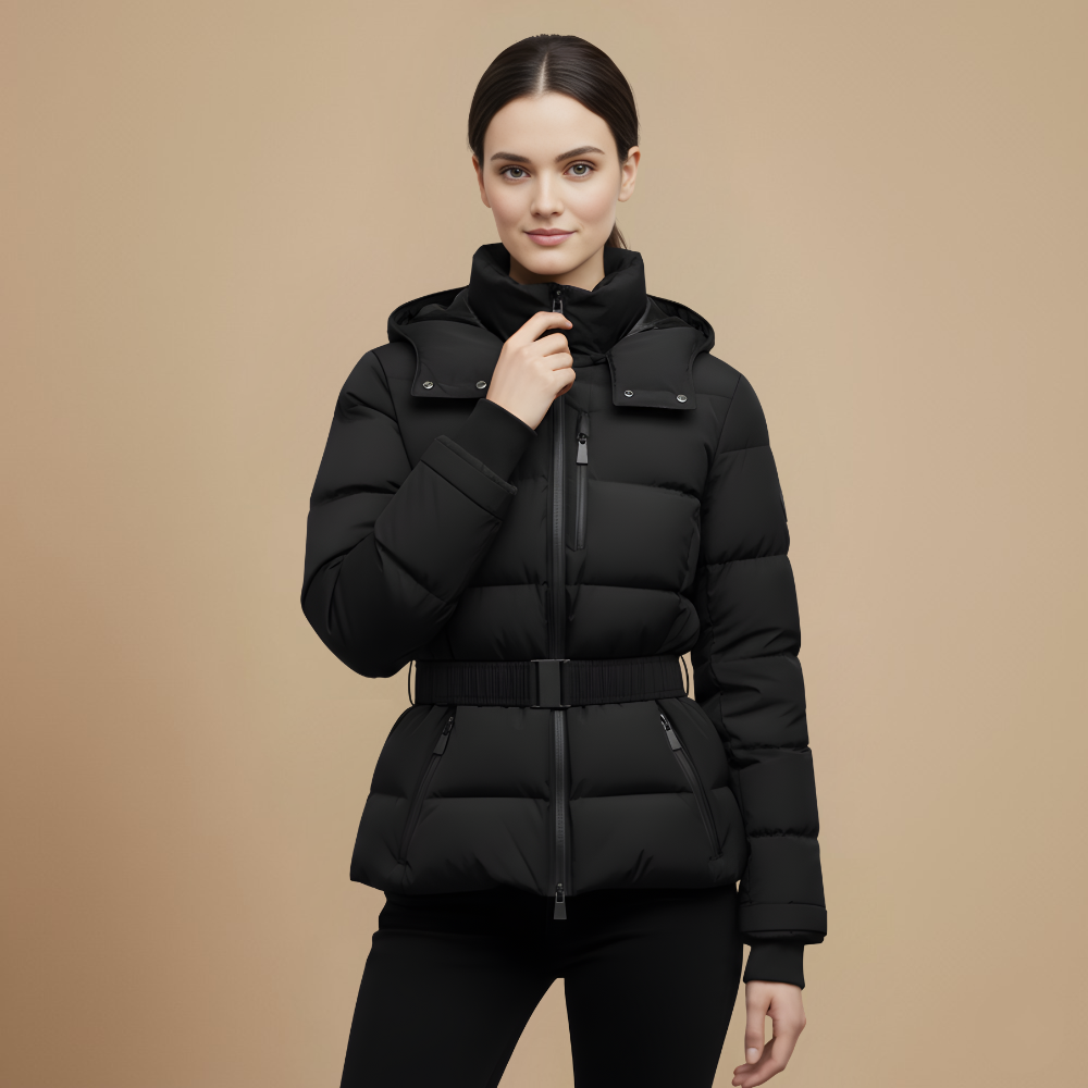 Quilted Patterned Puffer Ski Jacket for Women Fashion Grand