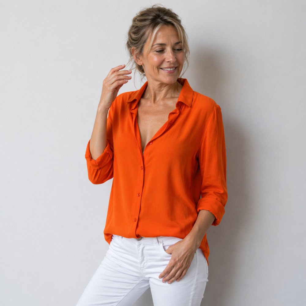 Women’s casual button-down long sleeve blouse Fashion Grand
