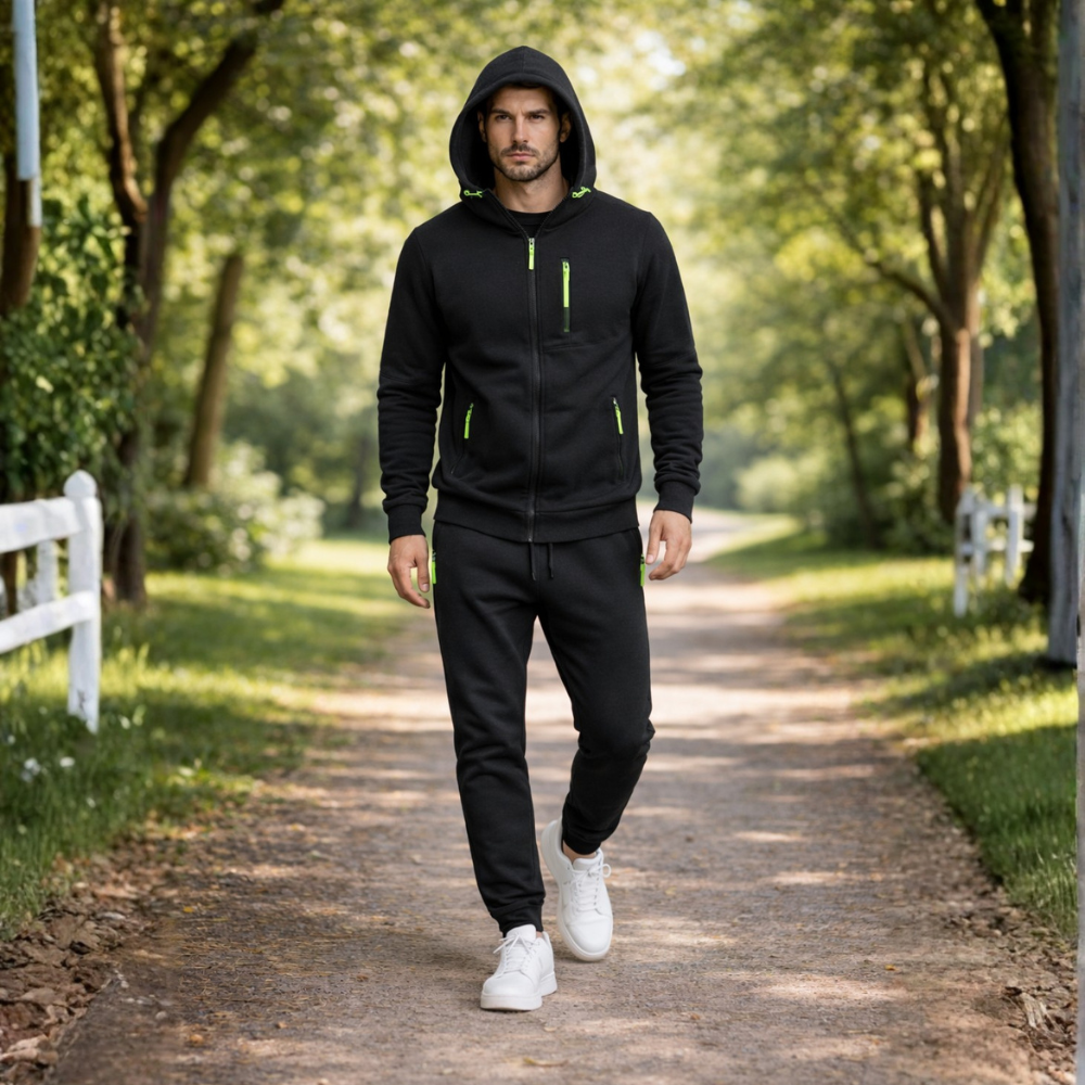 Men’s zip hooded tracksuit jogger set Fashion Grand