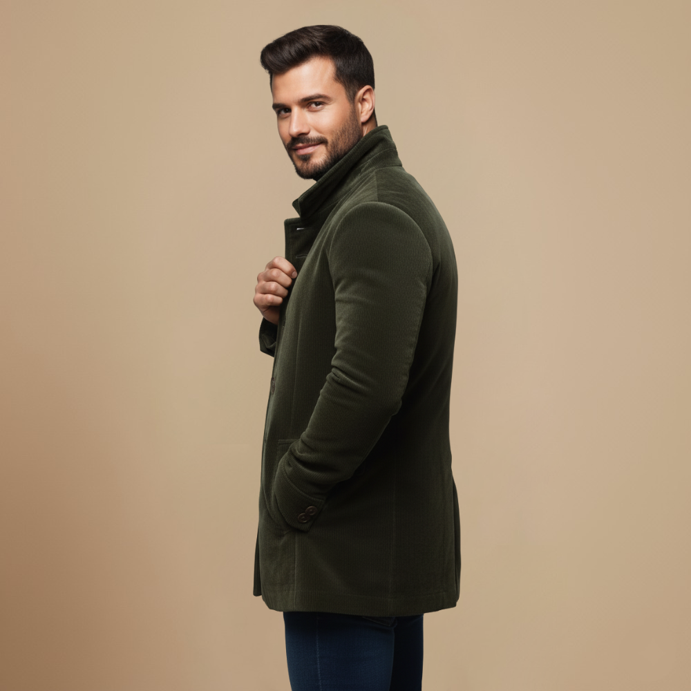 Vintage Corduroy Britse Zakelijke Trenchcoat Fashion Grand