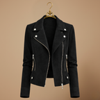 Women’s slim fit asymmetrical zip-up biker jacket Fashion Grand