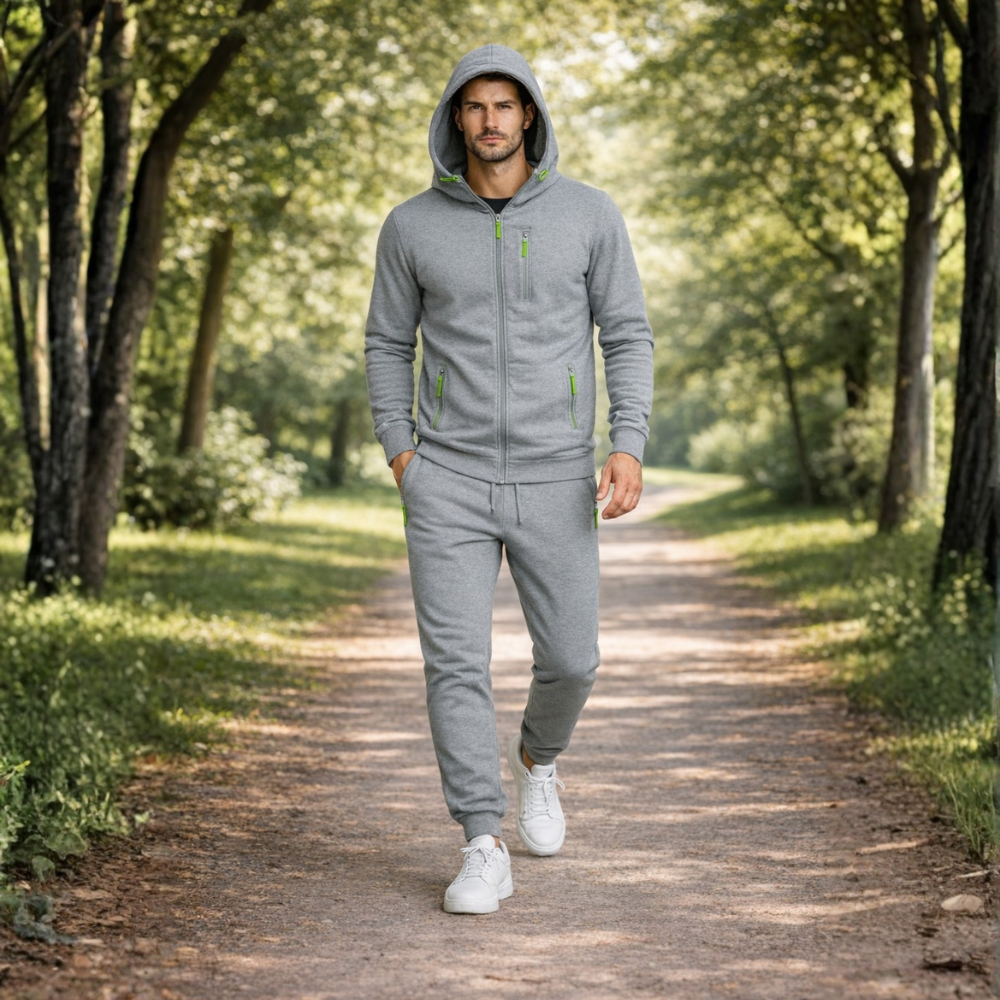 Men’s zip hooded tracksuit jogger set Fashion Grand
