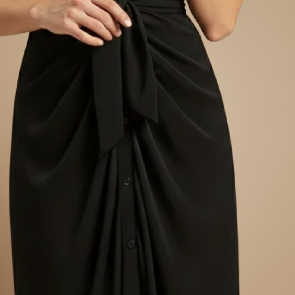 Women's midi dress with waist tie Fashion Grand