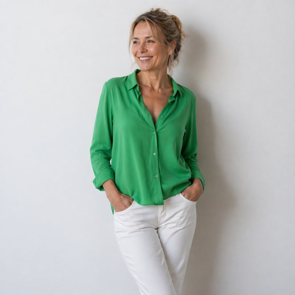Women’s casual button-down long sleeve blouse Fashion Grand