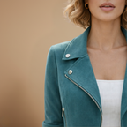 Women’s slim fit asymmetrical zip-up biker jacket Fashion Grand