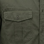 Men's casual long sleeve shirt with dual chest pockets Fashion Grand