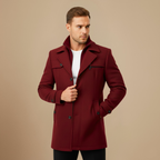 Tailored High Collar Wool Blend Winter Coat for Men Fashion Grand