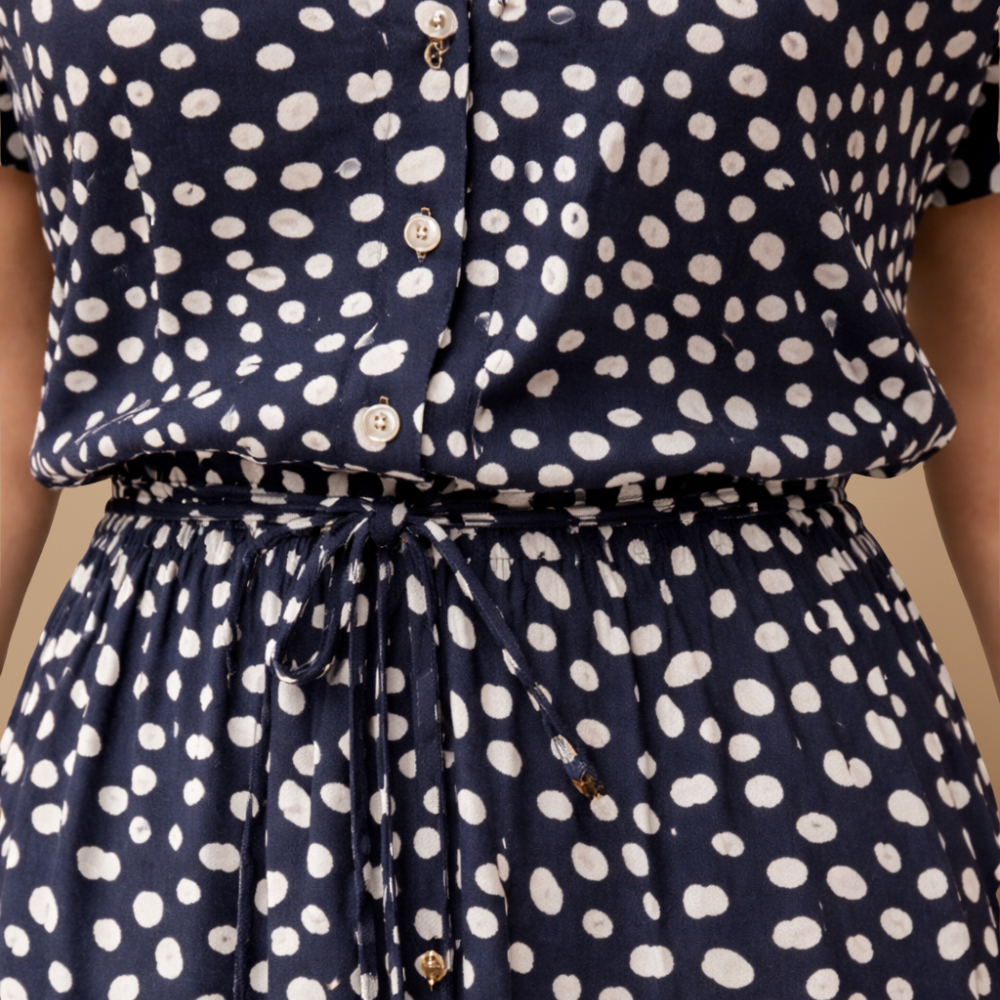 Women’s short sleeve belted midi summer dress Fashion Grand