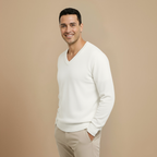 Men V-Neck Cotton Knit Sweater Fashion Grand