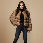 Luxury Faux Fur Winter Jacket For Women Fashion Grand