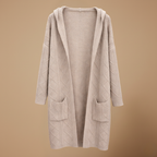 Women’s hooded cable knit open cardigan Fashion Grand