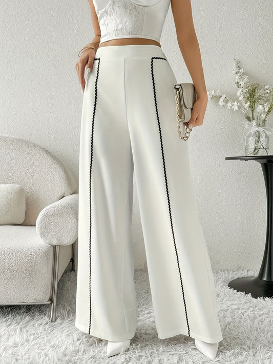 Women's Geometric Wide-Leg Trousers Fashion Grand