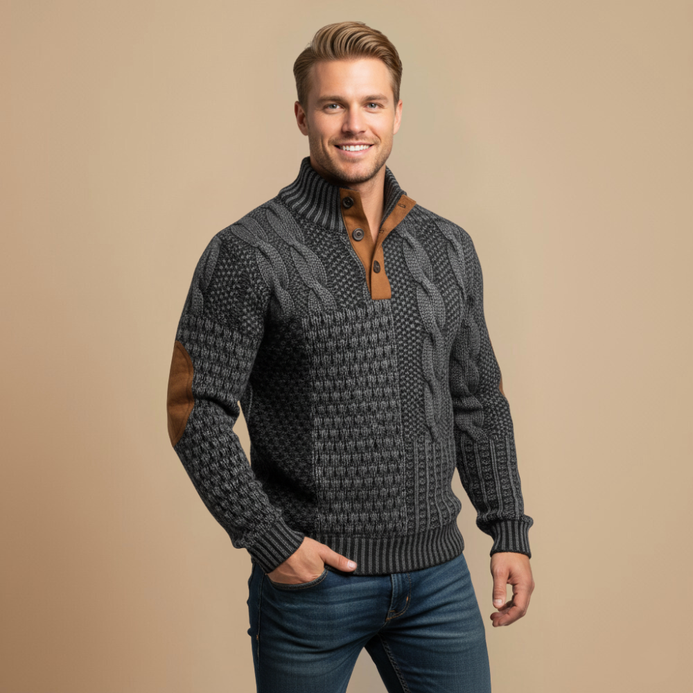 Vintage 3D Print Quarter Zip Sweatshirt Fashion Grand