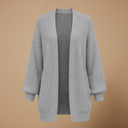 Women's chunky knit balloon sleeve open cardigan Fashion Grand