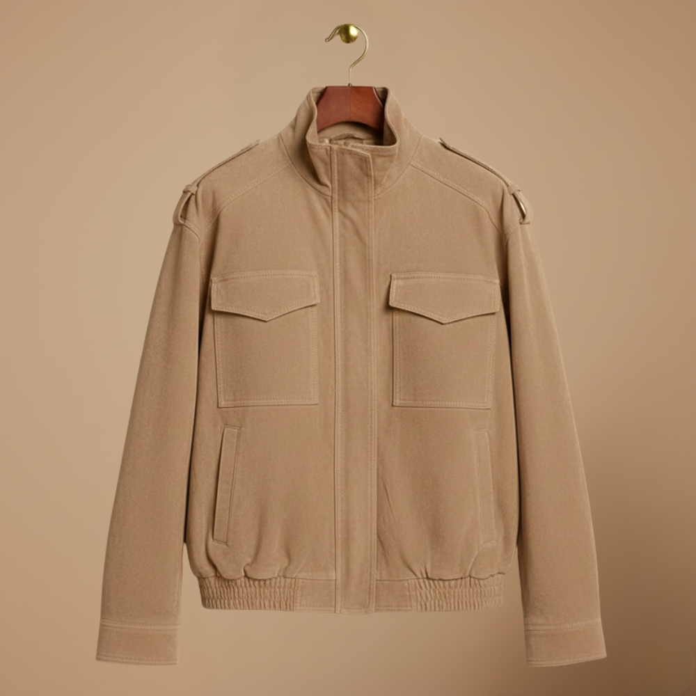 Women's casual high stand collar zip-up jacket Fashion Grand