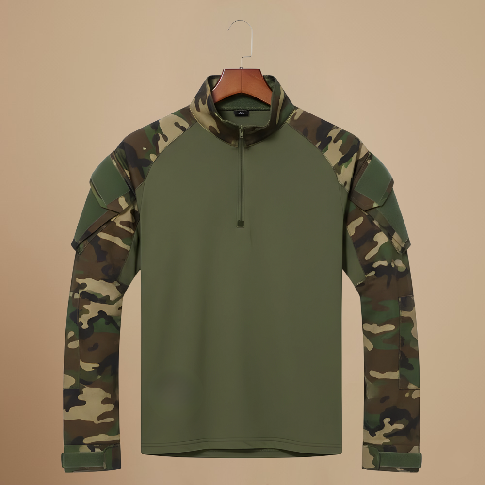 Men's tactical half zip up long sleeve shirt
