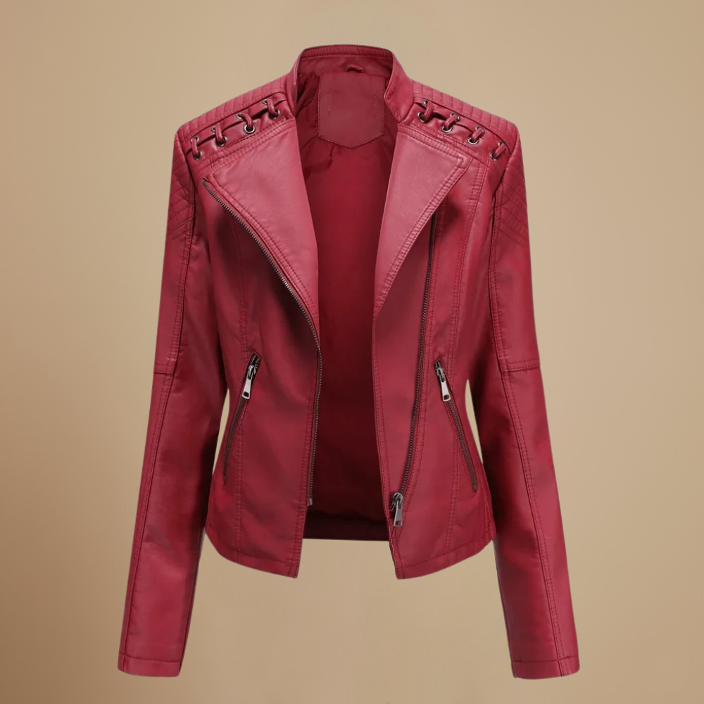 Women’s leather short fit jacket Fashion Grand