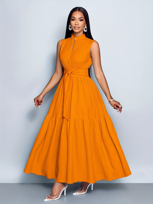 Women's Textured Sleeveless Maxi Dress Fashion Grand