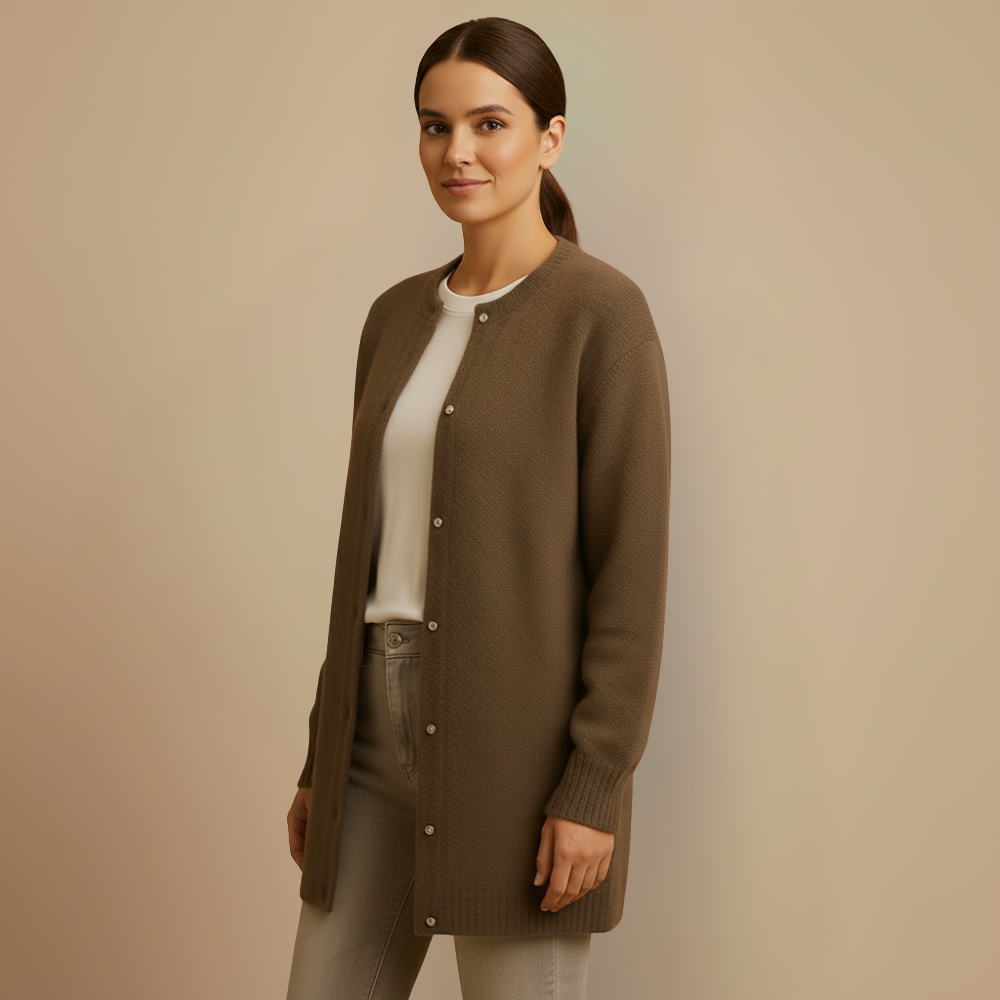 Ladies Relaxed Fit Button Knit Cardigan Fashion Grand