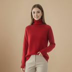 Soft Mock Neck Pullover Sweater Top for Women Fashion Grand