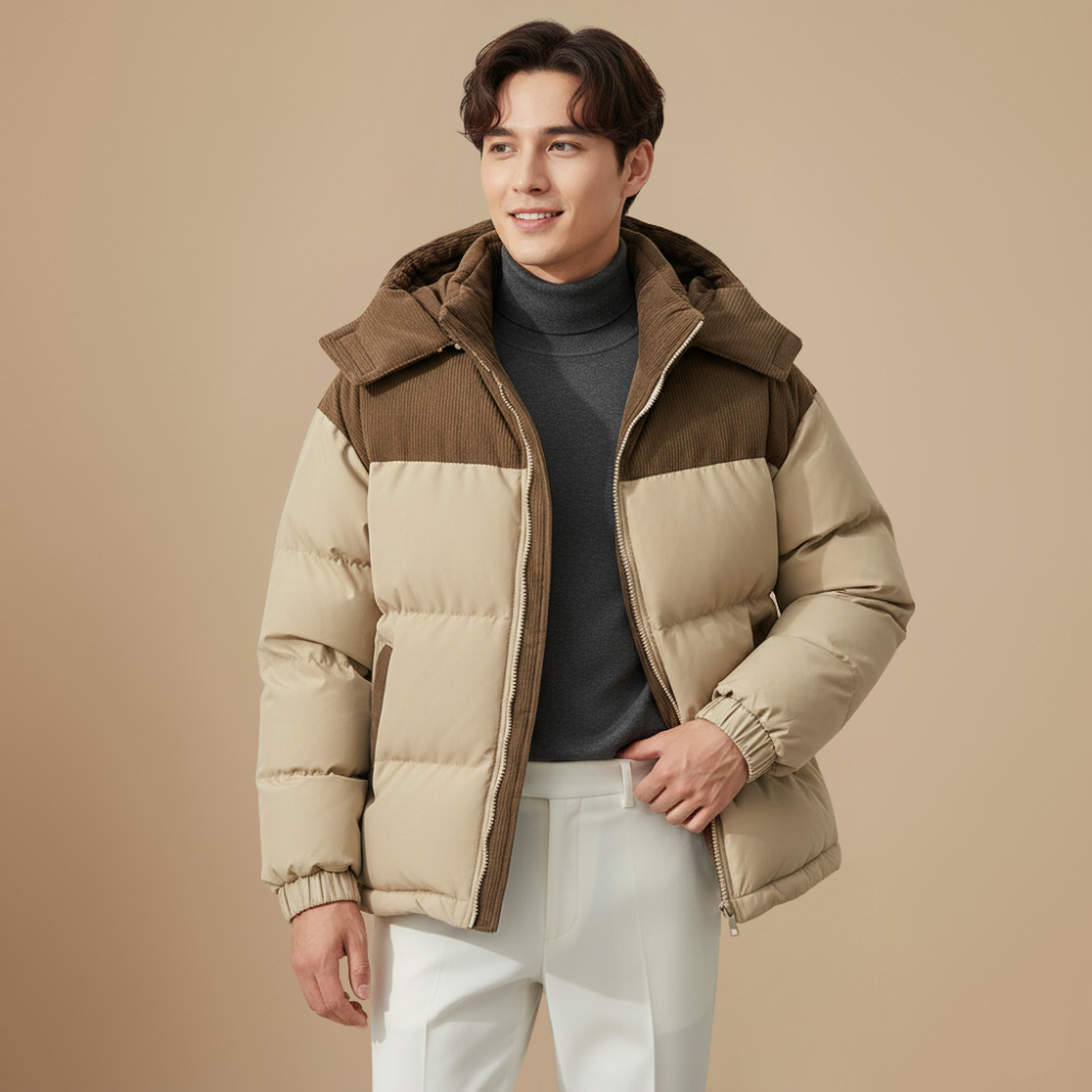 Puffer jacket hooded thick windbreaker casual Fashion Grand