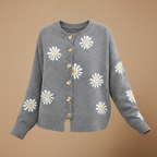 Women's floral embroidered button-up cardigan Fashion Grand
