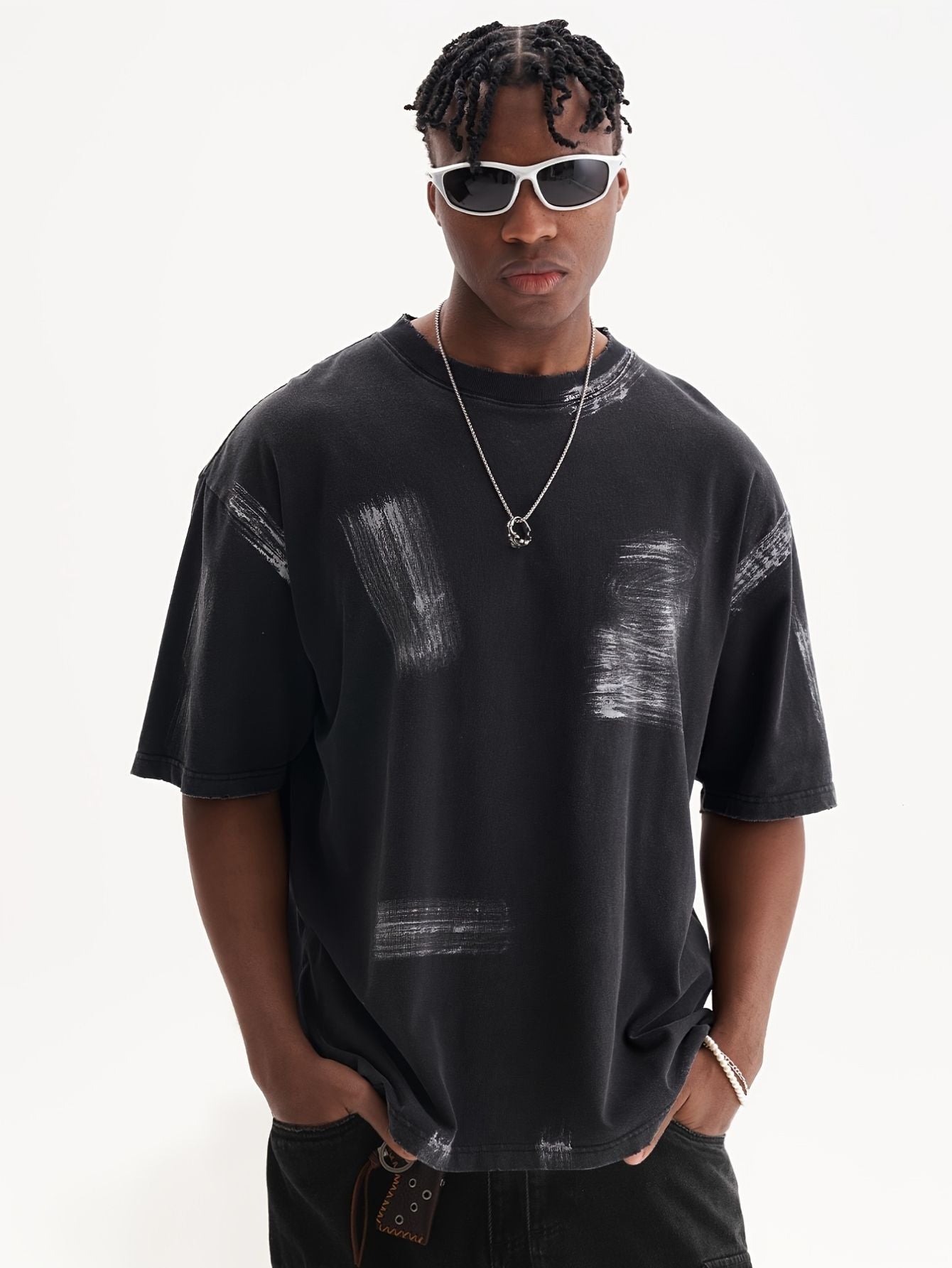 Vintage Cotton Geometric Print Tee Fashion Grand