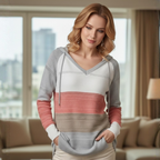 Women’s hooded long sleeve crochet pullover jumper Fashion Grand