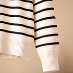 Women's Striped Polo Collar Knit Sweater Fashion Grand