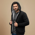 Fleece Lined Zip Hoodie For Men Fashion Grand