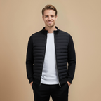 Lightweight Quilted Stand Collar Jacket for Men Fashion Grand