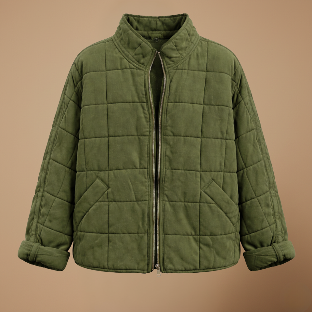 Women's casual zip-up puffer jacket Fashion Grand