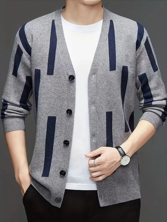 Men's V-Neck Knit Cardigan Fashion Grand