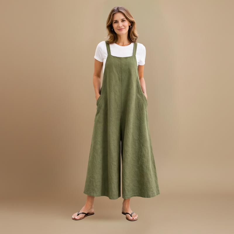 Women’s wide-leg jumpsuit with strap detail for casual wear Fashion Grand
