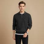 Men Polo Neck Knitted Sweater Fashion Grand