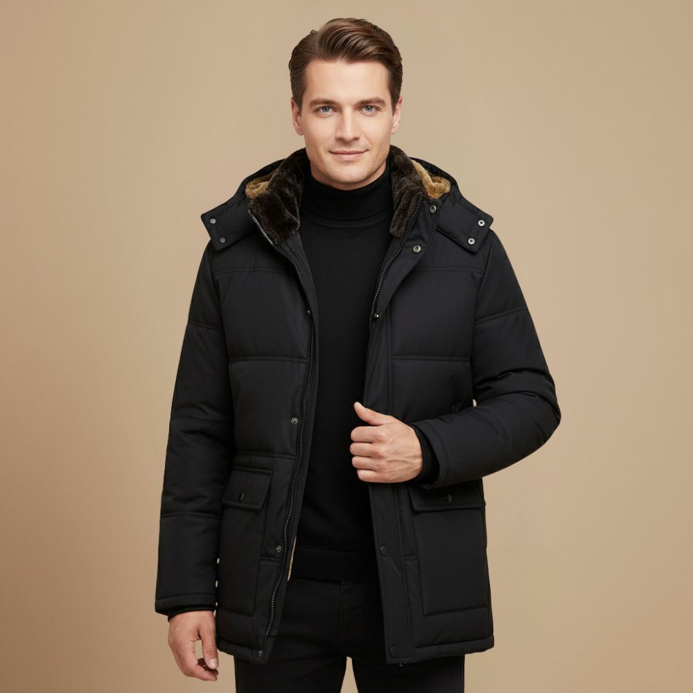 Men Hooded Winter Down Jacket Fashion Grand