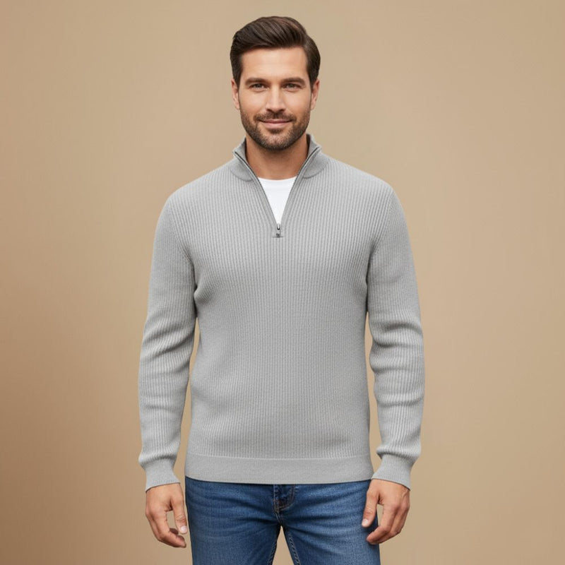 Men Zip Turtleneck Knitted Sweater Fashion Grand