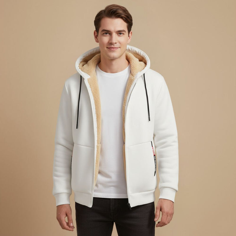 Men's Thick Fleece Lined Zip Up Hoodie Fashion Grand