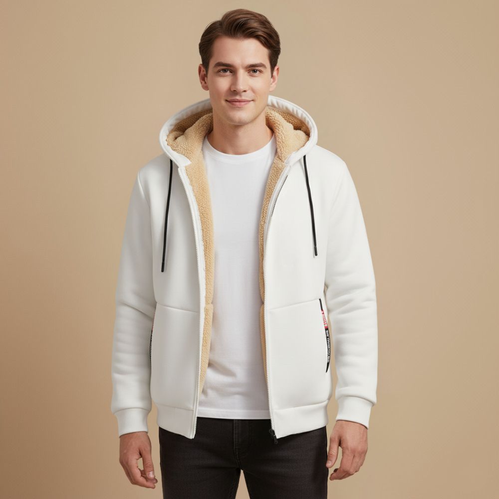 Casual Thick Fleece Lined Hoodie Jacket Fashion Grand