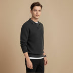 Men Polo Neck Knitted Sweater Fashion Grand