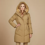 Velvet coat long insulated hooded slim fit Fashion Grand