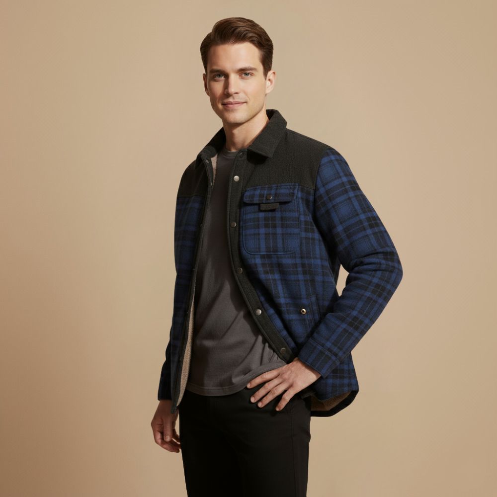 Plaid Flannel Hooded Winter Jacket for Men Fashion Grand