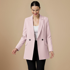 Women's Light Coloured Vintage Notched Lapel Blazer Fashion Grand