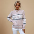 Winter Snowflake Mock Neck Jumper for Women Fashion Grand