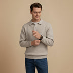 Men Polo Neck Knitted Sweater Fashion Grand