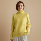 Women's Classic Wool Blend Turtleneck Jumper Fashion Grand