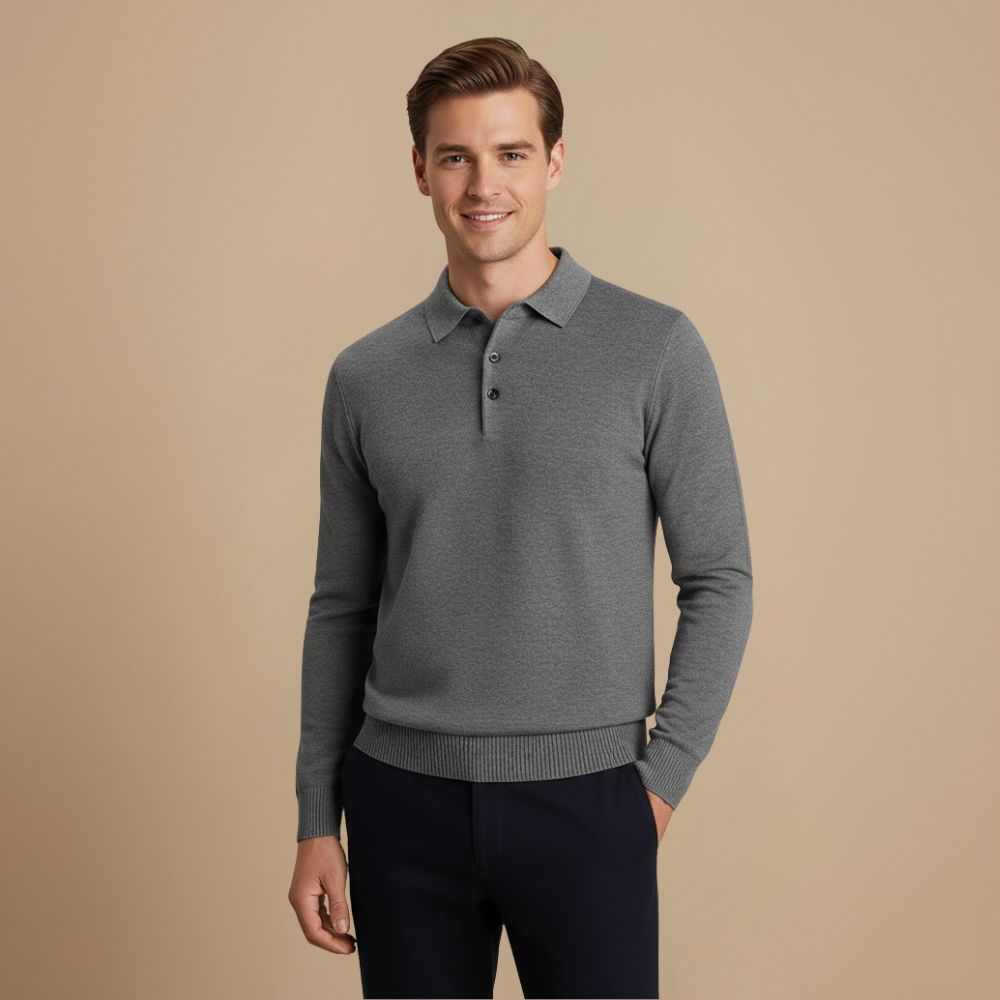 Men Polo Sweater Warm Pullover Fashion Grand