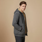 Men's Thick Fleece Lined Zip Up Hoodie Fashion Grand